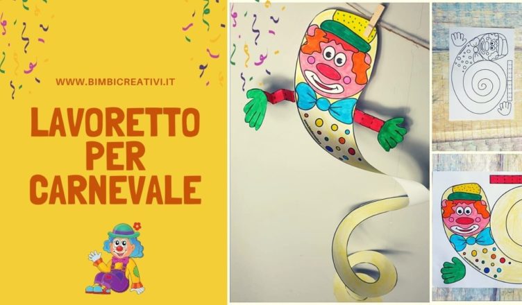 Festoni di Carnevale a spirale con pagliaccio - Lavoretti Creativi